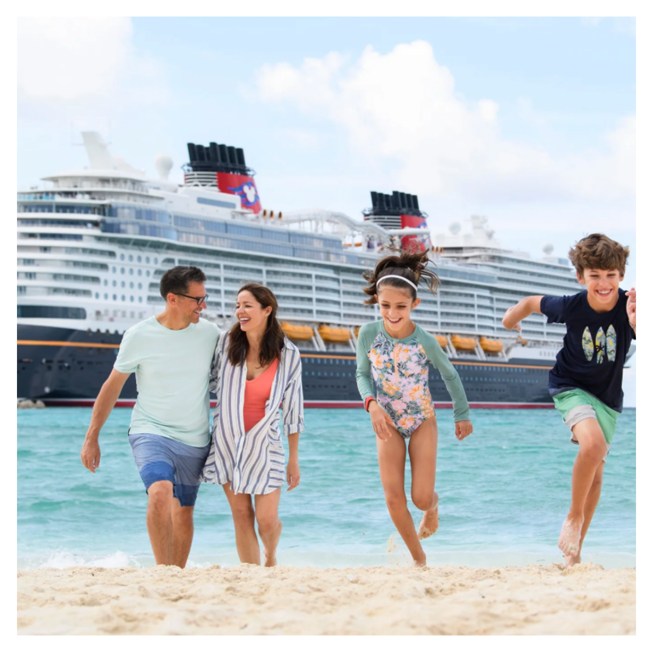 Disney Cruise Line ship with family