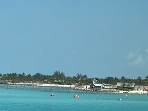 Families at Castaway Cay island beach
